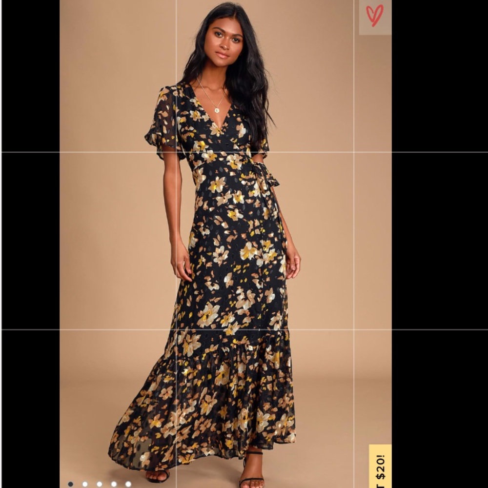 Lean On Me Black Multi Print Maxi